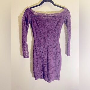 Purple Lace Off The Shoulder Charlotte Russe Dress Extra Small